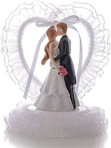 FULCLOUD 5.5inch Wedding Cake Toppers ,Romantic Bride Groom Love Cake Topper Figurines Resin Doll Ornaments ,Fun Cake Topper for Engagement Wedding Anniversary Decorations Gifts