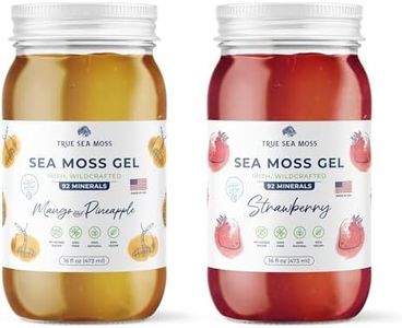 TrueSeaMoss Wildcrafted Irish Sea Moss Gel Mango and Strawberry Bundle Organic Raw Seamoss Rich in Minerals, Proteins & Vitamins