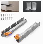 SIGOEI 9 12 15 18 21 24 Inch Bottom Mount Soft Close Drawer Slides Full Extension Concealed Rails Track 100 lb Load Capacity 1 Pair (Soft Close with rear bracket, 21 Inch)