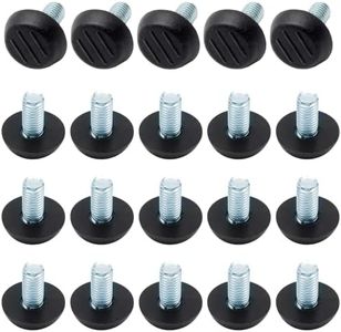 Auvotuis 20 Pcs M8 Adjustable Furniture Levelers Screw On Furniture Glide Leveling Foot Screw in Threaded for Chair, Table, Furniture Legs (M8 x 15mm)