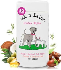 Jax n Daisy Bootay Wipes - All Natural Dog/Cat Butt Wipes with Vitamin E - Fresh Herbal Scent - Cleansing & Deodorizing Pet Wipes for Dogs/Cats - Ideal for Butt