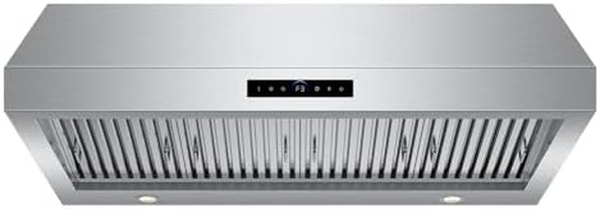 TAZPI 48 Inch Under Cabinet Range Hood 1200 CFM, 4-Speed Under Cabinet Range Hood with Touch Control & Gesture Sensing Stainless Steel Kitchen Stove Vent Hoods, Supports Only Duct Installation