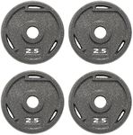 BalanceFrom Standard 1-Inch Cast Iron Plate Weight Plate for Strength Training, Weightlifting and Crossfit