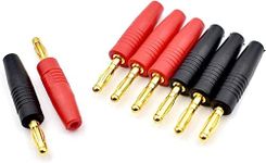 8Pcs 4mm Banana Plug Male Connector Gold Plate Solder Type for Multimeter Test Leads Speaker Wire Cable RC Lipo Battery Charger Adapter