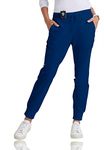 BARCO Grey's Anatomy Scrubs - Kira Scrub Jogger for Women, Yoga Style Mid-Rise Soft Touch Fabric Women's Scrub Pant, Indigo (Navy), Small Petite