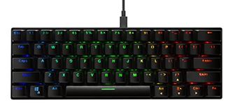 DELATCO Mini Mechanical Keyboard 60 Percent | Black Gaming Keyboard with RGB Lighting | Red Keyboard Switches for Smooth Actuation | Double-Shot Injection Keycaps | Compact Gaming Keyboard | USB Wired