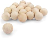 Belle Vous 5cm/2 inch Unfinished Round Wooden Craft Balls (20 Pack) - 50mm in Diameter - Natural Mini Wood Balls Without Holes - for DIY Projects, Crafts, Art Supplies and Jewellery Making