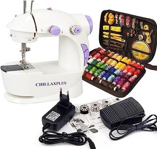 CHILLAXPLUS sewing machine with 24 Thread Kit for home tailoring, silai machine, mini sewing machine for home, stitching machine for home, portable sewing machine(White & Purple)