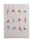 Maison d' Hermine Birdies On Wire 100% Cotton Set of 2 Multi-Purpose Kitchen Soft Absorbent Dish Towels | Tea, Bar Towels (20 Inch by 27.50 Inch)