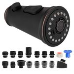 Hibbent Pull Down Kitchen Faucet Head Replacement, 3-Function Kitchen Sink Sprayer Head Nozzle with 15 Adapters, Compatible with Moen, American Standard, Delta, Kohler Faucets-Oil-Rubbed Bronze