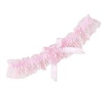 Umiin Garters, 2-Pack Sleeve Garters Sexy Lace Wedding Garters for Bride Stretchy Prom Leg Garters with Bow, Pink