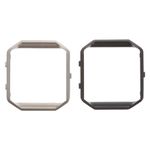 UKCOCO Frame Compatible with Fitbit Blaze Replacement Stainless Steel Watch Frame Case Bumper Cover Watch Shell Smart Watch Accessories (Black Silver)