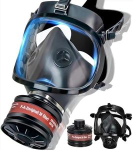 NBWAN Gas Masks Survival Nuclear and Chemical with 40mm Activated Carbon Filter, Full Face Gas Mask Respirator with Filters for Organic Vapor, Chemicals, Paint, Dust, Spray, Welding