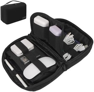 LENTION Electronics Organizer, Tech Organizer Travel Case, Tech Pouch, Cable Bag, Cord organizer Travel Essentials Bag for AirPods, Cords, Chargers (M378 Black)