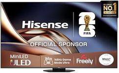 Hisense 75" 75U8QTUK MiniLED QLED 165Hz Smart AI TV - Hi-View AI Engine PRO, 165Hz Game Mode Ultra, 4.1.2 Channel, Dolby Atmos, Quantum Dot Colour, Anti-Reflection PRO with Freely, YouTube, Netflix