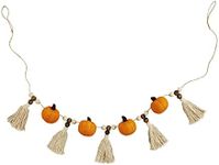 Mud Pie, Orange, Pumpkin Tassel Garland, 60"