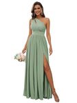 Wirunsy Womens Off The Shoulder Sequin Prom Formal Maxi Dress Side Split Mermaid Sparkly Miad of Honor Gowns Bridesmaid Dress for Wedding Sage Green Plus Size 24W