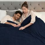 King Size Electric Heated Blanket 90"x100", 4 Heat Modes,10H Auto Off,Soft Microplush & Sherpa Fabric,Overheat Protection,No Central Heating,Dual Bed Sofa Use,Washable Winter Gift,Dark Blue