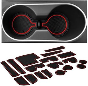 CupHolderHero fits Hyundai Elantra Accessories 2017-2018 Premium Custom Interior Non-Slip Anti Dust Cup Holder Inserts, Center Console Liner Mats, Door Pocket Liners 18pc Set (Red Trim)