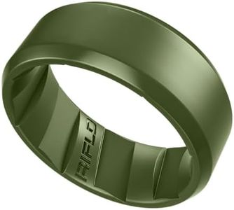 RIFLD Men's Tactical Silicone Rings, 9mm Wide 2.5mm Thick Rubber Wedding Bands for Him, Breathable Working Man's Performance Ring