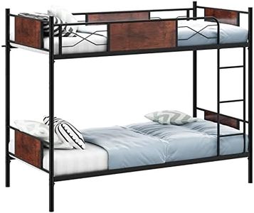 LIFEZEAL Struttura Letto a Castello, Separato in 2 Letti Singoli 198x95cm, per Bambini, Adulti, in Metallo, con Scaletta, Barriera, Anticaduto, Rete, Telaio, Base, Piattaforma, Cameretta, Dormitorio