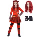 Girls Movie Princess Dress Jumpsuit Costume, Kids Carnival Party Dress Up Outfit 5-10 Years