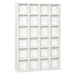 HOMCOM 480 CD/ 312 DVD Storage Shelf Rack Media Storage Unit Shelves Racks Wooden Display Unit with Adjustable Shelves, 89 x 130.5 cm, White