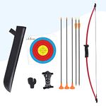 ELONG OUTDOOR Archery Set Recurve Bow and Arrow Set Kids with Target Youth Junior Archery Beginner Longbow Training for Teen Teams Game Gift