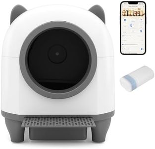 Costway Self-Cleaning Litter Box for Multi-Cat & Senior Cats Home, 80L+8L Large Capacity Electric Automatic Cat Litter Box with 10-Radar Safety Sensors, App Control, Odor-Free, Low-Noise