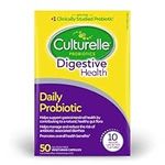 Culturelle Daily Digestive Health Daily Probiotic for Men and Women, With 100% Naturally Sourced Lactobacillus GG Strain, Pharmacist Recommended Gluten Free and Vegan, 50 Count Capsules (Pack of 1)