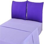 Tache 4 Piece 100% Cotton Solid Purple Lavender Dream Bed Sheet Set, King