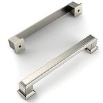 Amerdeco 10 Pack Brushed Satin Nickel 5 Inch(128mm) Hole Centers Kitchen Cabinet Pulls Cabient Hardware Kitchen Handles for Cabinets Cupboard Handles Drawer Pulls…