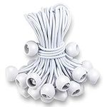 Ball Bungee Cords 6 Inch,50 PCS Whi