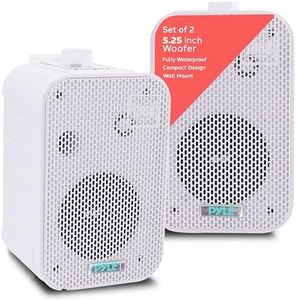 Pyle - Indoor / Outdoor Waterproof Speaker System - 5.25 Inch Pair of Weatherproof Wall/Ceiling Mounted Speakers with Heavy Duty Mesh Covers, 200 Watts RMS, Universal Mount - PDWR40W (White)