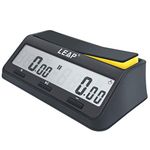 LEAP Chess Clock Digital Chess Timer Advanced for Board Game and Chess Timer with Bonus & Delay Count Down up Alarm Black/Orange