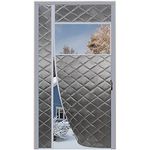 Keep Snowstorm Magnetic Door Curtain 165x205cm,Anti Rain and Snow Magic Screen Folding Door Close Automaticlly Heat Insulation Thermal Bi Fold Door Apply to Air Conditioner Room,Heater Room,Grey