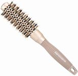 BANGMENG Round Barrel Anti-Static Hair Brush with Boar Bristles, Nano Thermal Ceramic Ionic Tech | For Extra Shine | Protect Hair, Enhance Texture, For Straightening & Drying (1 inch)