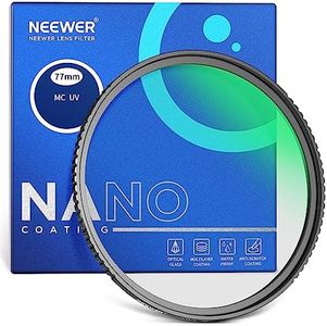 NEEWER 77mm MC UV Protection Filter 24 Layer Multi Resistant Nano Coatings/HD Optical Glass/Water Repellent/Scratch Resistant/Aluminum Alloy Ultra Slim Frame/Ultraviolet Filter