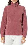 Amazon Essentials Women's Classic-Fit Long-Sleeve Quarter-Zip Polar Fleece Pullover Jacket - Discontinued Colors, Burgundy Heather, Medium