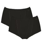 Sloggi Women's Maxi 2 Pack Control Knickers, Black, 10 UK