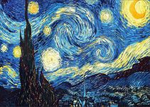 NIHO-JIUMA Starry Night-Van Gogh'S Famous Painting 5D Diamond Painting Kits Full Drill Rhinestone Painting By Number, Diy Cross Stitch Embroidery Craft For Adults, Decor Gift(11.8X15.7 Inches)