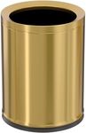 LEASYLIFE 12L/3Gal Antique Brass Bathroom Trash Can,Brushed Brass Garbage can,Small Gold Wastebasket for Office,Hotel,restuarant,Bank,Bathroom,Bedroom (Gold 12)