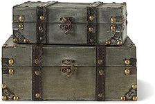 Soul & Lane Westminster Wooden Set of Suitcases with Straps | Decorative Antique Box Storage Chest Trunk