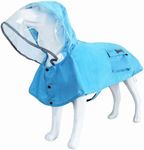 Dog Raincoat Waterproof Rain Poncho with Hoodie, High Reflective Adjustable Pet Rain Jacket with Leash Hole for Small Medium and Large Dogs (Blue, Small)