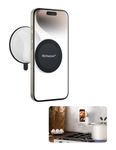 PROfezzion Multi-Surface Suction Mount Detachable Magnetic Phone Holder for Mirror Shower Bathroom Kitchen Window Videos Compatible with MagSafe iPhone 16 15 14 13 12 & All Phones - White