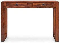 Indigo interiors Sheesham Wood Finish Writing Study Table for Home with 2 Drawers | Study Dask | Brown