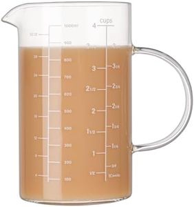 BCnmviku Glass Measuring Jug,Measuring Jugs 1l with Handle,Measuring Cups for Baking