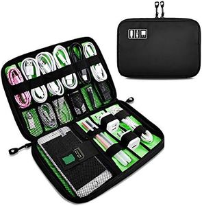 OrgaWise Organizer Accessori Porta Viaggio per Elettronica Portatile Custodie per Dischi rigidi, Cavi di Ricarica, Caricabatterie USB etc(Black)