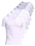 Comfneat Men's 6-Pack Undershirts 100 Percent Cotton V-Neck T-Shirts (White/Light Grey V-Neck 6-Pack, M)