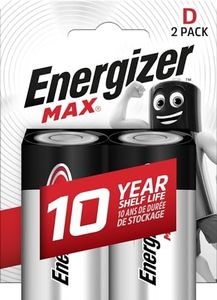 Energizer Pilas Alcalinas D, Alkaline Power, Paquete de 2 Unidades